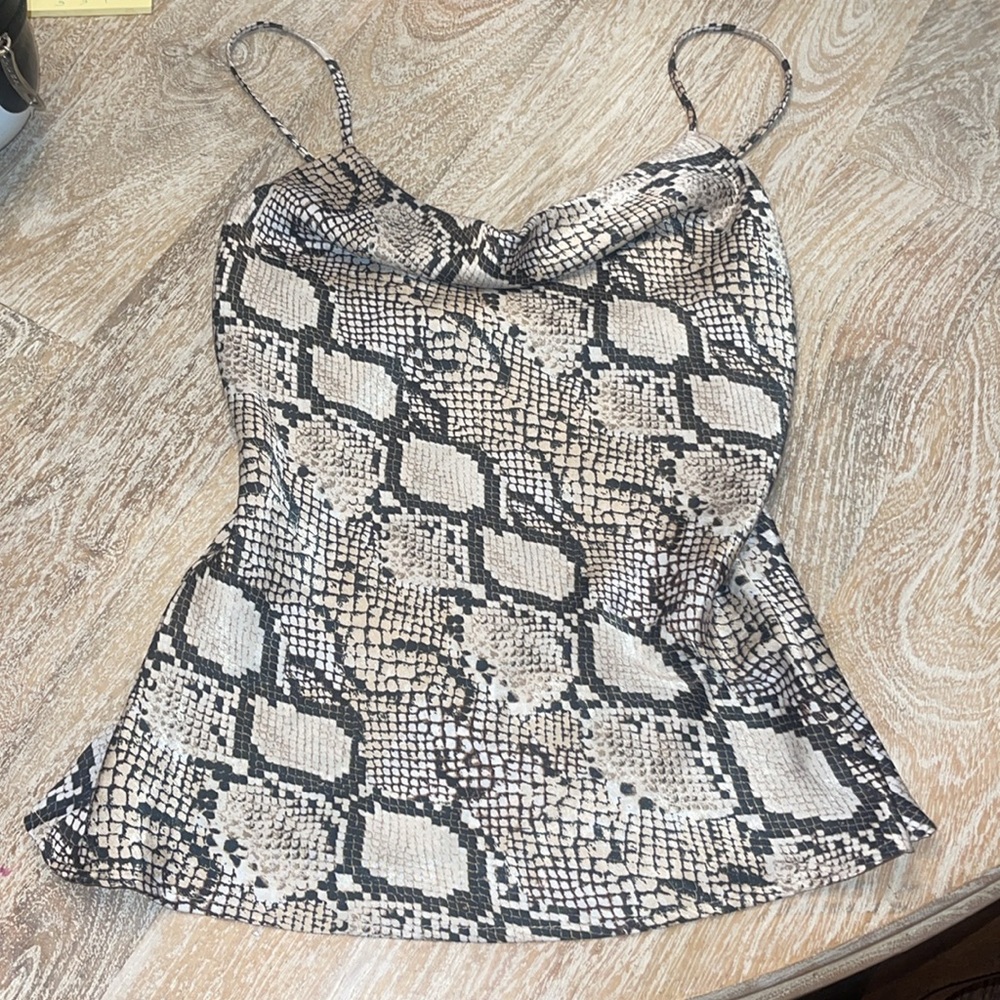 Audrey 3+1 Animal Print Snakeskin Python Tank Top… - image 3